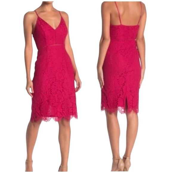ASTR Women's Lace V-Neck Sheath Dress Pink Size medium - Picture 1 of 8